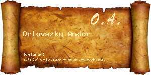 Orlovszky Andor névjegykártya