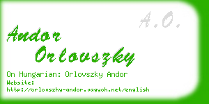 andor orlovszky business card